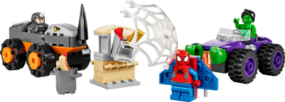 Lodër ndërtimi LEGO Marvel Spidey 10782, Hulk kundër Rhino Truck, 110 copë, shumëngjyrëshe