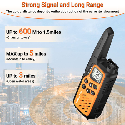 Set radiolidhjesh Baofeng BF-25E PMR, 2 copa, VOX, portokalli