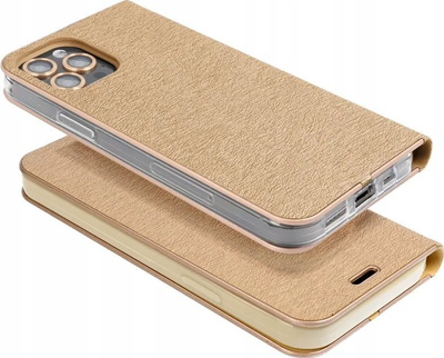 Futera libër Vennus për Samsung Galaxy S24 Ultra, lëkurë eko, me magnet, ngjyrë gold