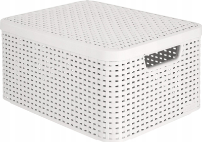 Kuti organizuese Curver Basket Box With Lid, 18L, plastike, gri e çelët