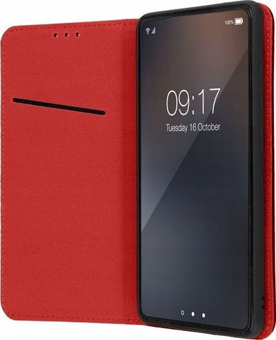 Kuti telefoni Forcell Smart Pro për Samsung Galaxy S23 FE, lëkurë, me kapak flip, e kuqe burgundy