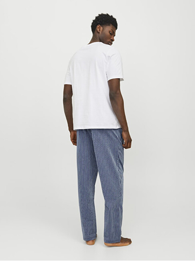 Set pizhame për meshkuj Jack & Jones Jacbasic, ngjyrë e bardhë/blu