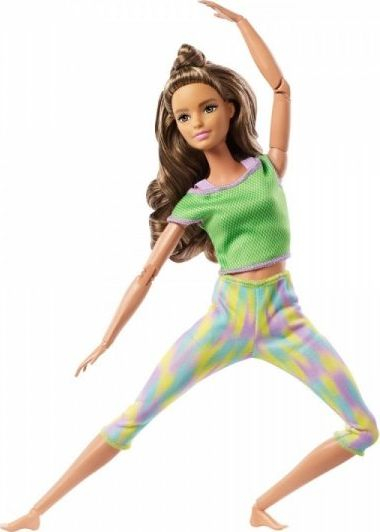 Kukull Barbie Made to Move, me nyje lëvizje, me tuta sportive shumëngjyrëshe