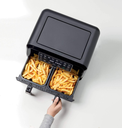 Fritezë me ajër Ariete 4624 Double, 8L, 1700W, e zezë argjendi