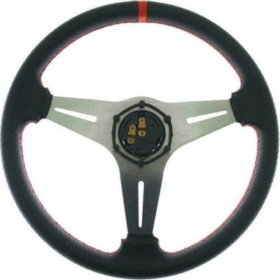 Timon sportiv MTuning Steering Wheel Pro 350mm, offset 20mm, karbon i kuq