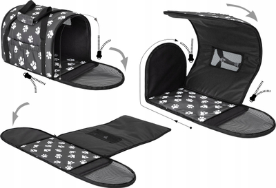 Çantë transporti TUBE për qen, mace edhe lepuj, 31x49x31 cm, deri 12 kg, gri