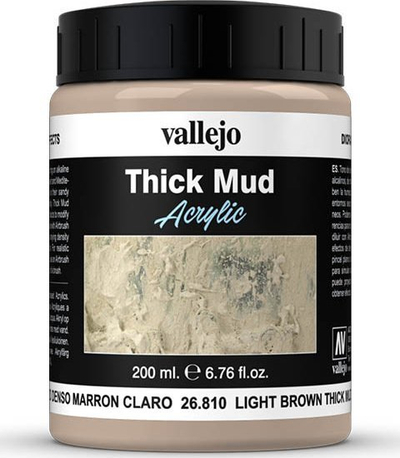 Pastë modelimi Vallejo Thick Mud Light Brown, 200 ml, kafe e çelët