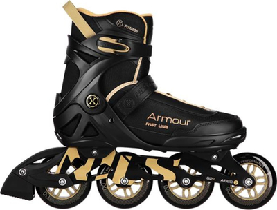 Patina inline Nils Extreme Armour, nr. 41, rrota 84 mm, të zeza me ari