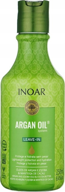Balsam pa shpëlarje INOAR Argan Oil, trajtim për flokë të thatë, 250ml, i gjelbër