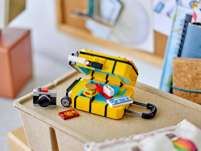 Set LEGO 40817 Yellow Travel Suitcase, 184 pjesë, për fëmijë 7+