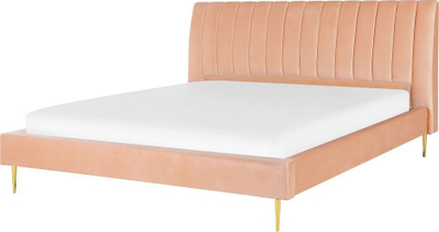 Shtrat Beliani Marville Velvet, 180 x 200 cm, super king, pjeshkë rozë