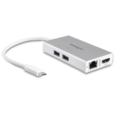 Përshtatës StarTech USB-C Multiport, HDMI/RJ45/2x USB-A, i hirtë