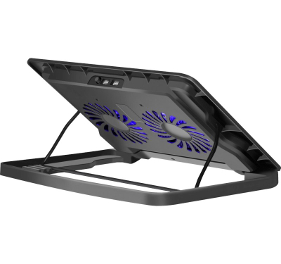 Stendë ftohëse për laptop Defender NS-503 29503, 2 ventilatorë, ndriçim LED, e zezë