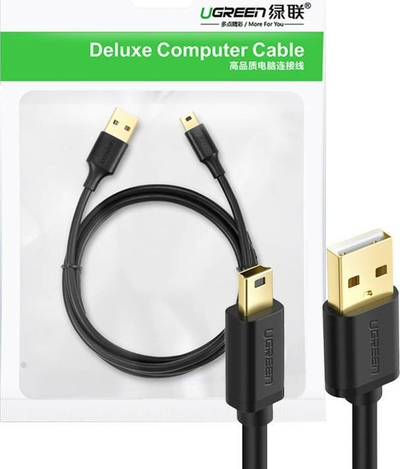 Kabllo USB Ugreen 10355B, USB-A me USB-B, 1 m, e zezë