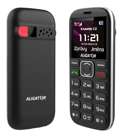 Telefoni Aligator A720, 4G, me bazë karikimi, i zi