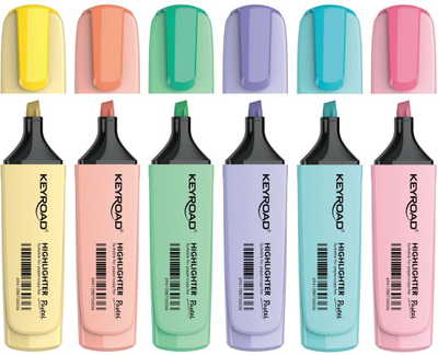 Set markerësh highlighter KEYROAD Pastel, 72 copë, display, përzierje ngjyrash