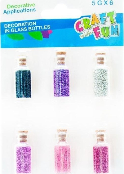 Gliter dekorativ Craft with Fun Loose Glitter Balls, set 6 copë, 5g, shumëngjyrësh
