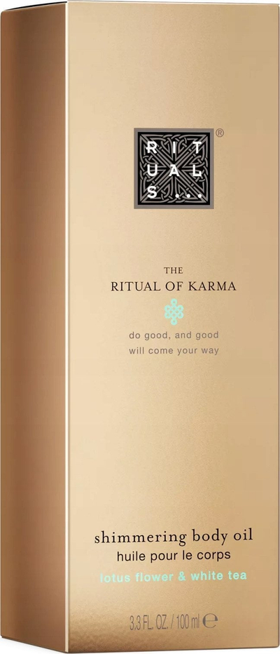 Vaj trupi Rituals The Ritual of Karma, me shkëlqim, aromë white tea, transparent