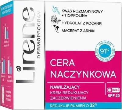 Krem fytyre Lirene Capillary Skin, hidratues, SPF 20, 50 ml
