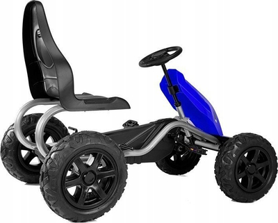 Go-kart me pedale Lean Cars Go-Cart B012, sedilje që rregullohet, frena me dorë, blu