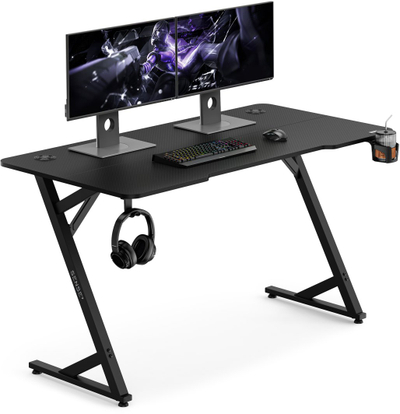 Tavolinë gaming SENSE7 VAMO, 140x70cm, strukturë çeliku, e zezë