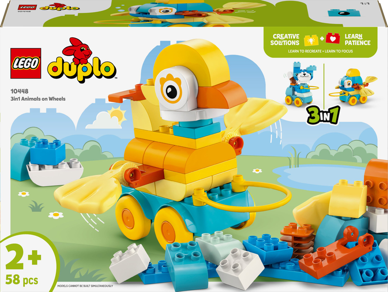 Set lodrash LEGO DUPLO 3in1 Animals on Wheels, për fëmijë, shumëngjyrëshe