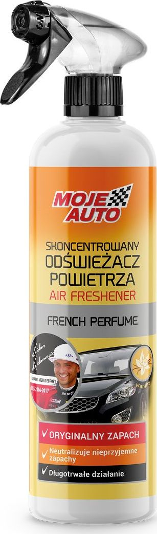 Freskues ajri për makinë MOJE AUTO Air Freshener Vanilla, 500ml, aromë vanilje, i verdhë