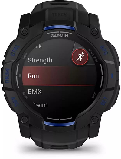 Orë sportive Garmin Instinct 3 AMOLED, 50 mm, GPS, e zezë me blu