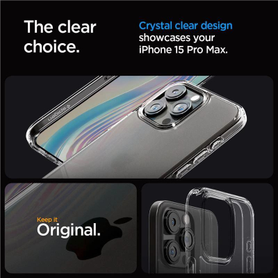 Mbrojtëse telefoni Spigen Ultra Hybrid për iPhone 15 Pro Max 6.7", mbron nga goditjet, transparente frost clear