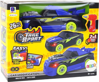 Makina lodër Leantoys Take Apart, me vida, drita edhe zëra, blu
