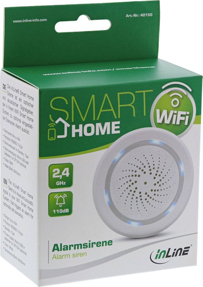 Sirene alarmi smart InLine Smart Home, WiFi, 110 dB, e bardhë