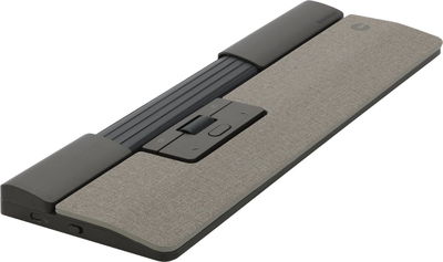 Maus ergonomik Contour Design SliderMouse Pro me kabëll, me mbështetëse të hollë për kyçin e dorës, gri e çelët