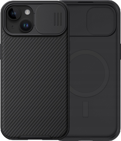 Mbrojtëse telefoni Nillkin CamShield Pro Magnetic për iPhone 15 Plus, kompatibile MagSafe, e zezë