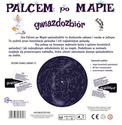 Loja edukative Abino Finger on the Map Constellation, me harta dhe yjësi, për kalamaj