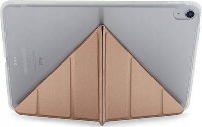 Mbrojtëse tablet Pipetto Origami No1, për iPad 10.9" 10th Gen, kapak palosës, pjesë e pasme transparente, ngjyrë rozë ari