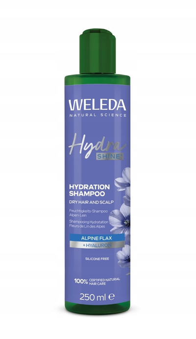 Shampo flokësh Weleda Hydra Shine Hydration, për flokë të thatë, 250ml