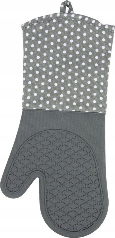 Doreza furre Wenko Oven Gloves, silikon, set 2 copë, gri me pika të bardha