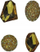 Kristale vetëngjitëse dekorative Pebbles Gold Mix, set me 16 copë, ngjyrë ari
