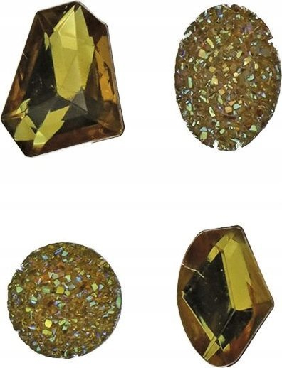 Kristale vetëngjitëse dekorative Pebbles Gold Mix, set me 16 copë, ngjyrë ari