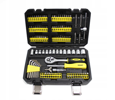 Set veglash WMC 130 pjesë, çelësa dhe kaçavida, me bita