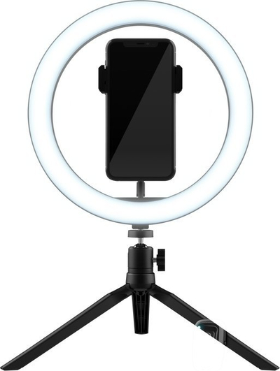 Dritë ring LED Trust Maku+ 2in1 24881, 10", tripod, e bardhë