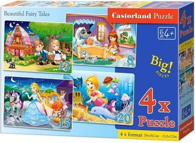 Puzzle Castorland Beautiful Fairy Tales, set 4 copë, shumëngjyrëshe