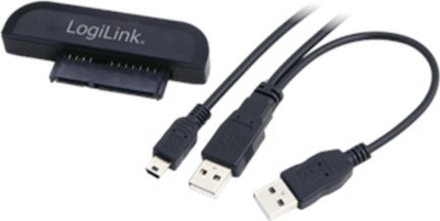 Adapter USB në SATA LogiLink AU0011, USB 2.0, për disqe 2.5" dhe 3.5", i zi