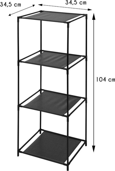 Raft metalik Oh My Home, 4 kate, 104×34.5×34.5 cm, i zi