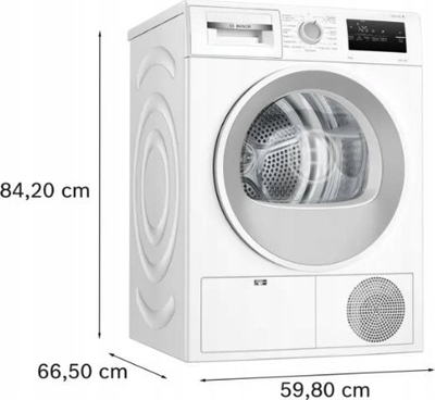 Tharëse rrobash Bosch Series 4 WTH85077PL, 8 kg, me pompë nxehtësie, e bardhë
