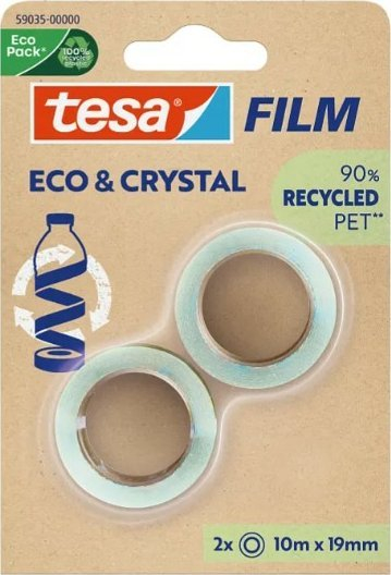 Shirit ngjitës Tesa Eco & Crystal 59034, 33m x 19mm, transparent i qetë