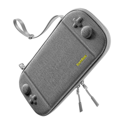 Etui mbrojtës Tomtoc Slim për Nintendo Switch 2, guaskë e fortë, 12 vende për lojëra, gri