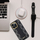 Mbrojtëse telefoni Guess për iPhone 13 14 15, 6.1", hardcase lëkurë me MagSafe, e zezë