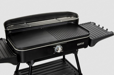 Grill elektrik për kopsht Gotie GGE-2200, 2200W, pllakë që s'ngjit, i zi