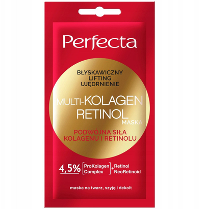 Maskë fytyre Perfecta Multi Collagen Retinol, fuqi e dyfishtë kolagjen edhe retinol
